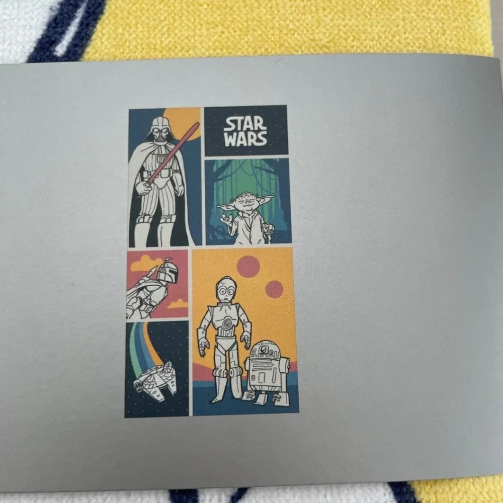 Disney Store Star Wars Saga Millennium Falcon Yoda C-3PO Cartoon Beach Towel